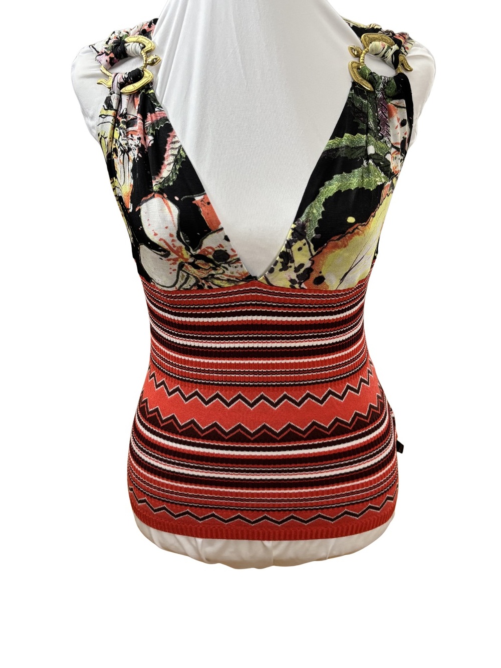 Roberto Cavalli Just Cavalli Vintage Tropical Fantasy Knit Top
